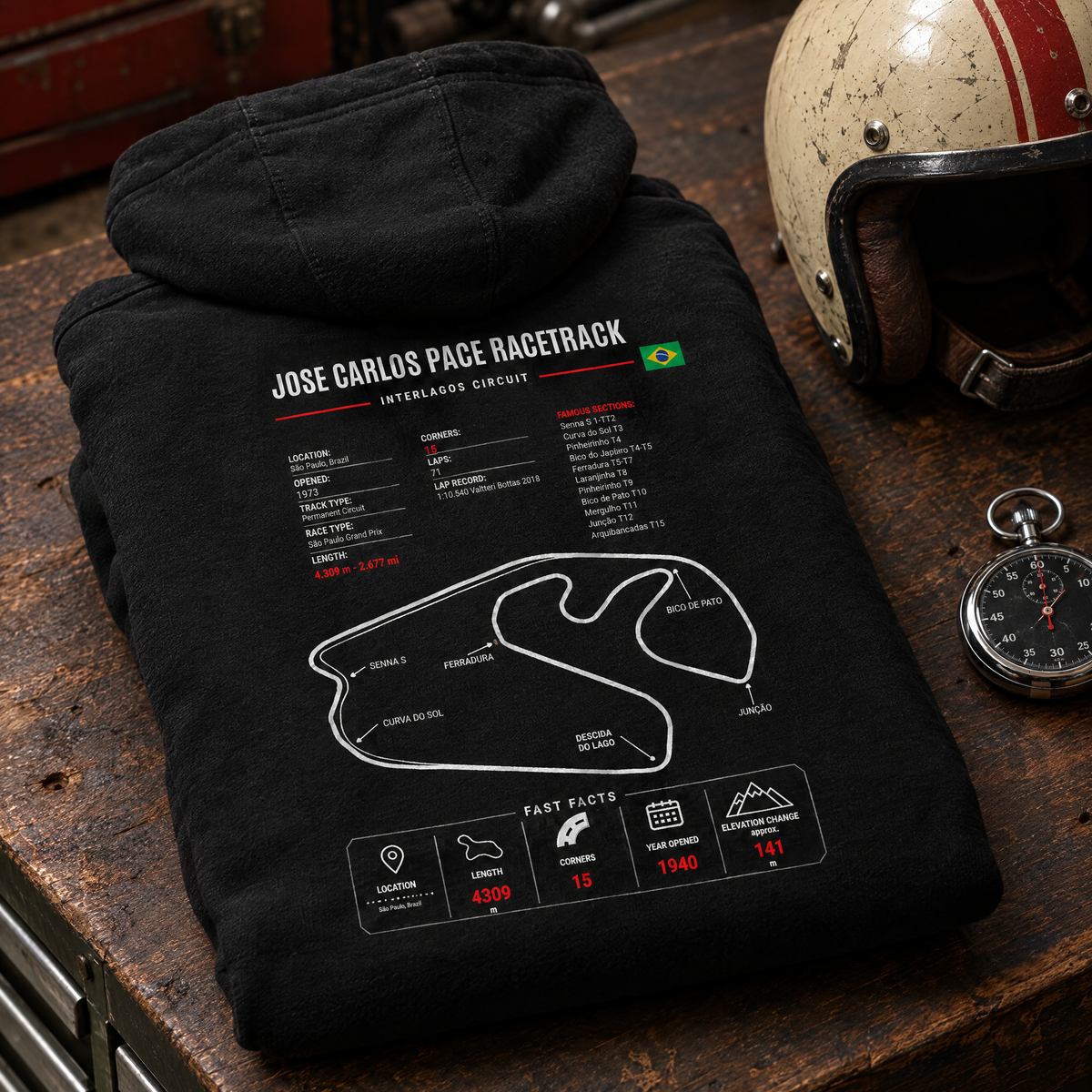 Allison Racing Interlagos hoodie print detail