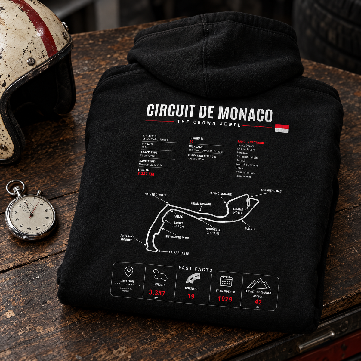 Allison Racing Monaco hoodie print detail