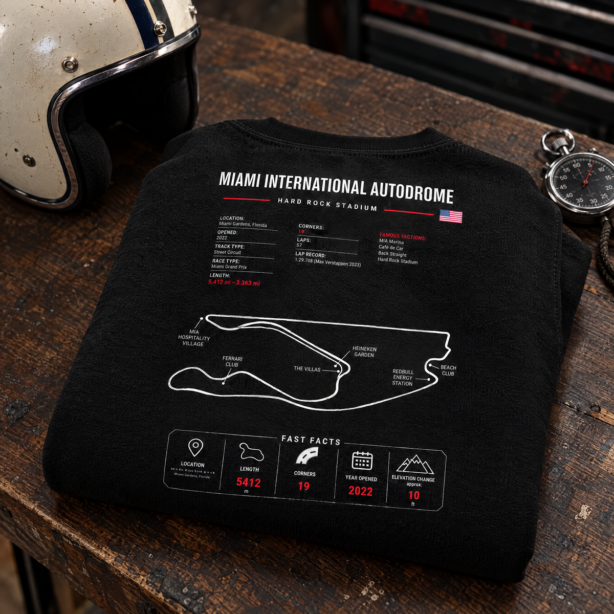 Allison Racing Miami GP sweatshirt print detail