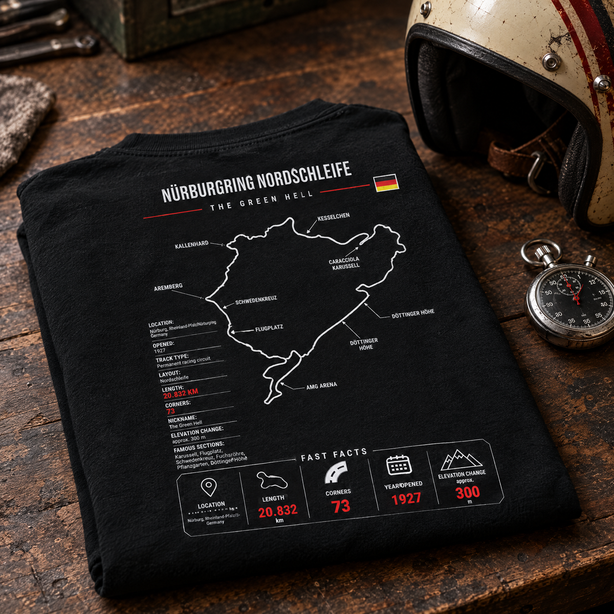 Allison Racing Nürburgring tee print detail